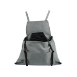 Garden harvest work apron in gray color, Oxford cloth with quick-release pouch for gardening and picking