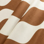Waterproof modern velvet tablecloth fabric detail, soft texture and geometric pattern
