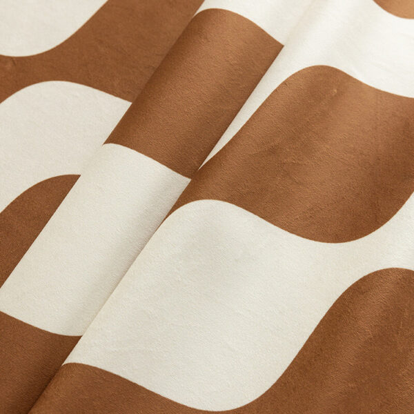 Waterproof modern velvet tablecloth fabric detail, soft texture and geometric pattern