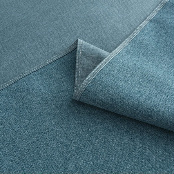 waterproof cotton linen tablecloth peacock blue fabric texture close up