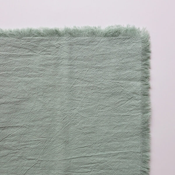 sage green cotton fringe napkin with raw edge, cottagecore decor