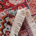 bohemian proof sofa cover Dai ethnic jacquard detail, thick fabric and white fringe close-up
