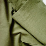 Half Linen Style Simple Apron green fabric close-up, 100% washed cotton faux linen texture half waist apron for cafe baker florist artist