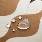 Waterproof modern velvet tablecloth water-repellent test, liquid beading on surface