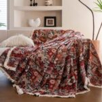 bohemian proof sofa cover with Dai ethnic jacquard print, bohemian decor