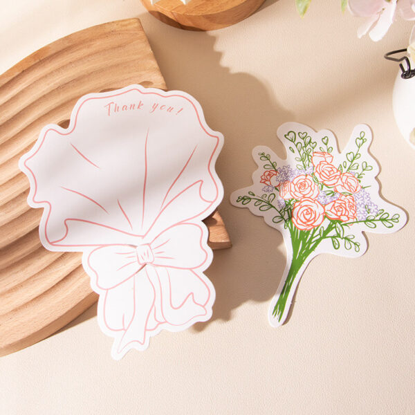 floral bouquet greeting card with rose design for thank you and birthday