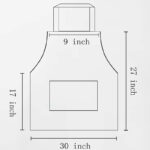 Vintage floral kitchen apron size chart, detailed dimensions for reference