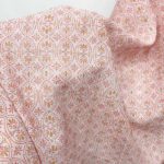 Pink Vintage Geometric Rayon Spandex Fabric Texture Detail