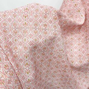 Pink Vintage Geometric Rayon Spandex Fabric Texture Detail