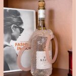 Blush Orange Rhinestone Wine Gift Tote Decorative Luxury Wine Gift Carrier Bag
