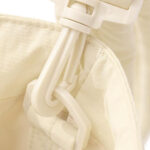 Quilted Nylon Tote Bag Back Luggage Sleeve Detail, Strap For Suitcase Handle