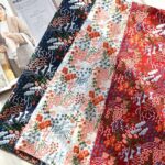 4-Tone Starry Embroidery Linen Fabric Stack Drape Shot, Heavy Floral Embroidered Linen Cotton Blend