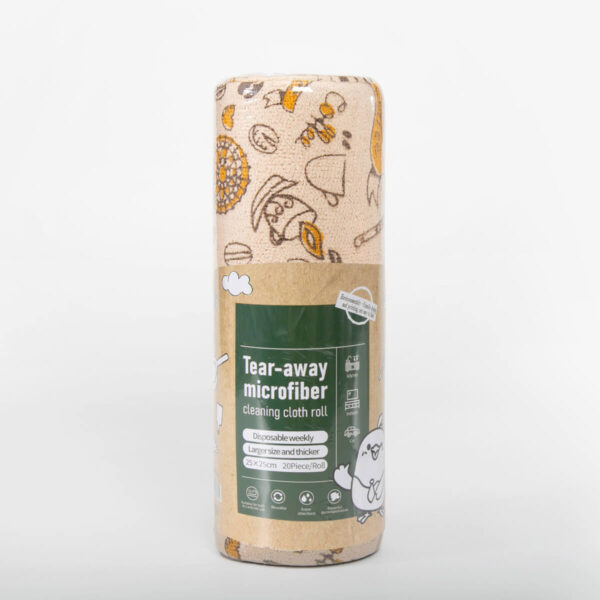 Coffee Bean Print Washable Reusable Kitchen Roll, Oil Absorbing Microfiber Multi-Use Dish Cleaning Wipe