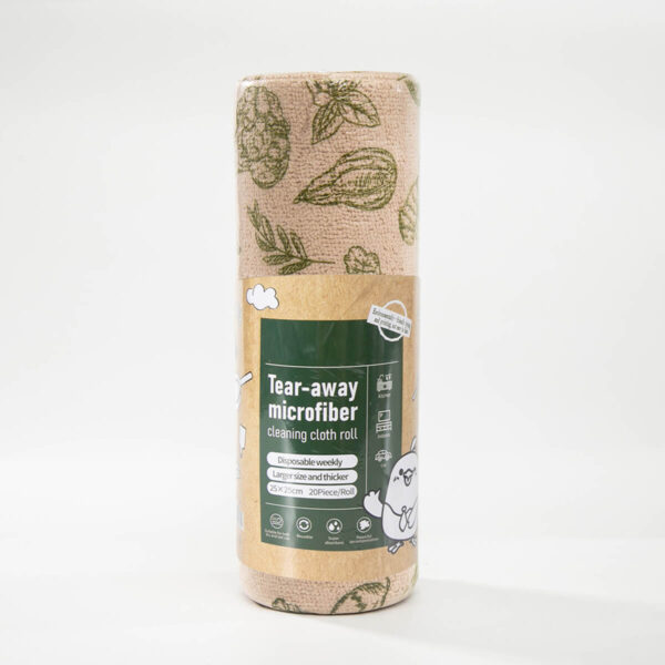 Cabbage Vegetable Print Washable Reusable Kitchen Roll, Oil Absorbing Microfiber Multi-Use Dish Cleaning Wipe