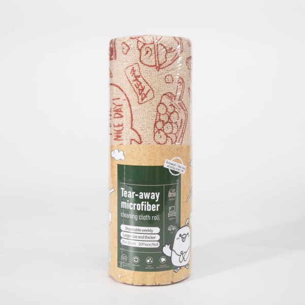 Pizza Print Washable Reusable Kitchen Roll, Oil Absorbing Microfiber Multi-Use Dish Cleaning Wipe