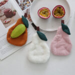 Multi Color Pear-Shaped Fabric Coaster Set, Padded Drink Mats