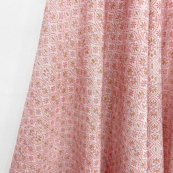 Pink Chinese Style Geometric Rayon Spandex Woven Fabric