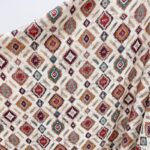 Flat Lay Ethnic Geometric Tribal Rayon Spandex Fabric Texture