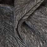 Italian Black Window Curtain fabric fold texture shot, herringbone jacquard chenille drape detail, full blackout dark bedroom curtain