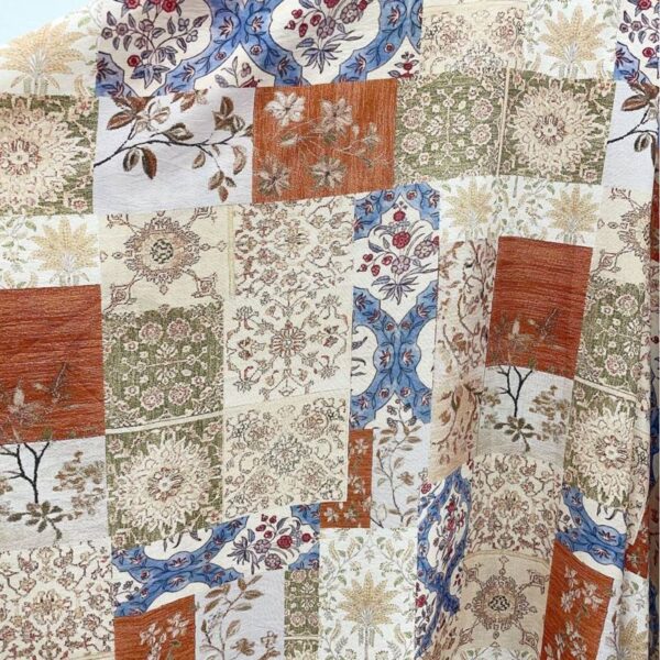 Close Up Texture Boho Patchwork Print Rayon Spandex Fabric