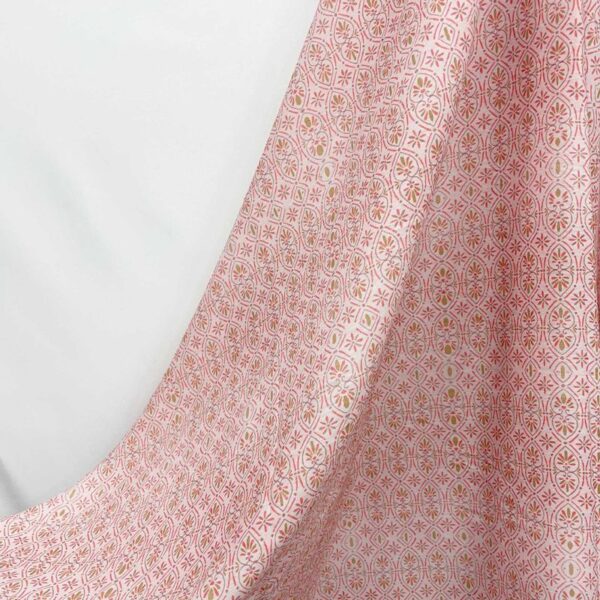 Pink Vintage Geometric Print Rayon Spandex Fabric Folded Sample