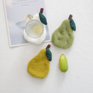 Pear-Shaped Fabric Coaster, Farmhouse Cloth Cup Mat Table Decor
