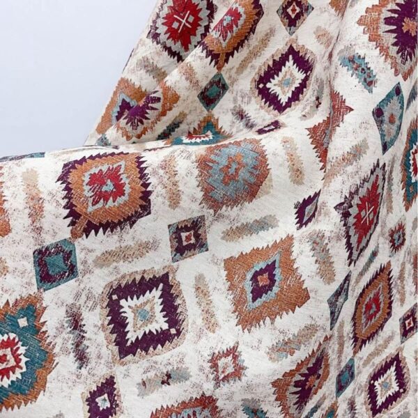 Multi-Color Ethnic Geometric Rayon Spandex Fabric Fold Display