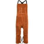 Black Split Leg Cowhide Welding Apron full flat product shot
