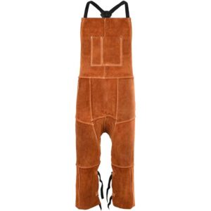Black Split Leg Cowhide Welding Apron full flat product shot
