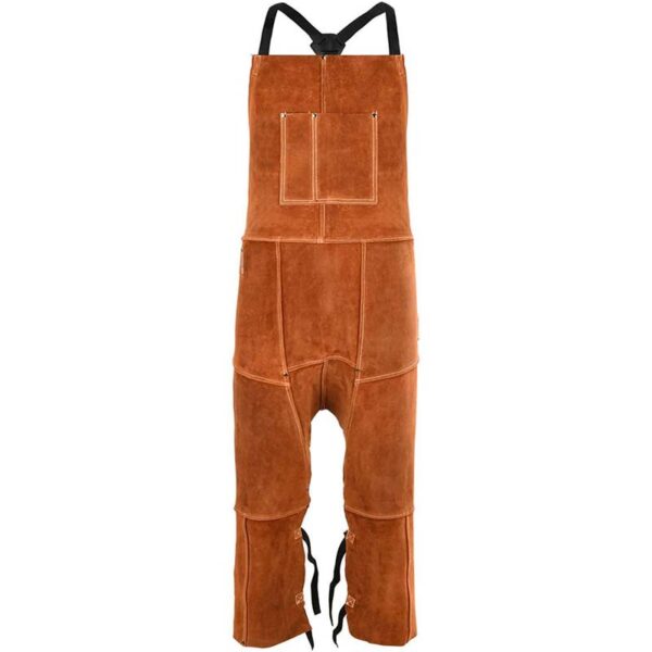 Black Split Leg Cowhide Welding Apron full flat product shot