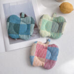 Two Color Plaid Apple-Shaped Farmhouse Fabric Coasters