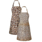 Large & Small Leopard Zebra Print Polyester Nail Art Apron 3 Styles Flat Display