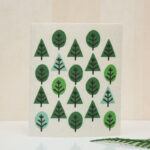 wood pulp cleaning wipe minimalist pine tree print, sustainable eco friendly multi-purpose household wipe