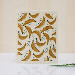 wood pulp cleaning wipe banana fruit cartoon print, biodegradable multi-purpose lint free eco cleaning towel