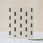 wood pulp dish cloth minimalist green leaf print, zero waste biodegradable kitchen cleaning cloth