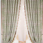 Pinch pleat floral polyester bedroom curtains sheer curtain combo 75% light blocking boho home window decor