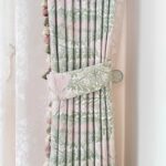 Tied floral boho curtains polyester room darkening drapes decorative tassel edge bedroom window curtain tieback