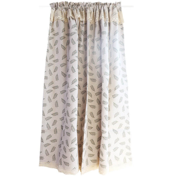 rod pocket short curtains for small windows 100% cotton leaf print no curtain rod included