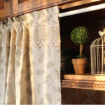 rod‑pocket cotton short curtains leaf print for bathroom small windows home decor