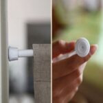 Non‑slip rubber end cap for tension cafe curtain rods, no‑drill installation
