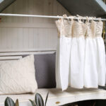 Boho lace kitchen window curtain indoor home‑style display