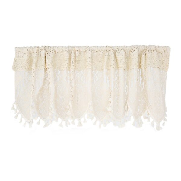 lace cotton cafe curtains plain white hollow‑out lace window curtain