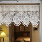 lace cotton cafe curtains tassel‑trimmed hollow lace short window curtain