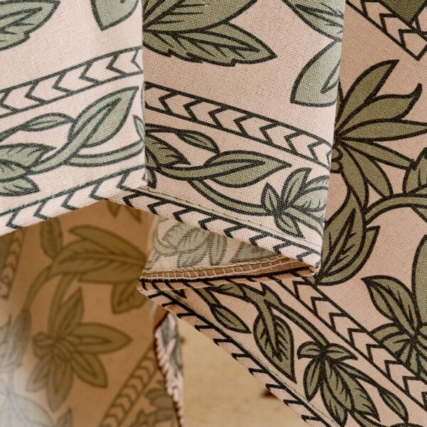 Close‑up of Rectangular Ditsy Floral Tablecloth botanical pattern border detail