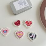 assorted heart shaped cute lace applique fabric patches for DIY craft