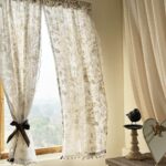 rod pocket doorway curtain bird print farmhouse style hanging in bedroom doorway