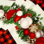 Detailed view of Water‑Resistant Christmas Table Runner holly berry festive pattern