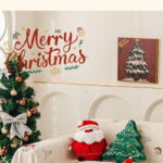Close‑up view of gingerbread man christmas print sofa throw fabric texture